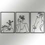 Wallity Flower Face Woman Escultura de Pared en Negro